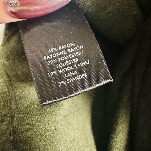 Ann Taylor Dark Green Ruched Long Knit Dress Skirt Size 8 - Picture 11 of 12